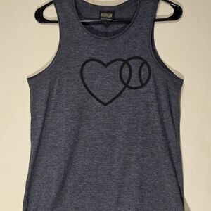 Baseballism Women's Heather Charcoal Heart Tank Top